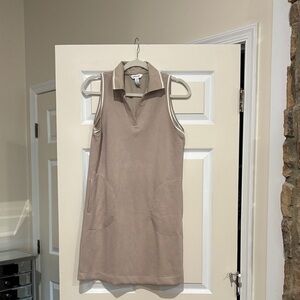 SPANX Tan Sleeveless Polo Dress